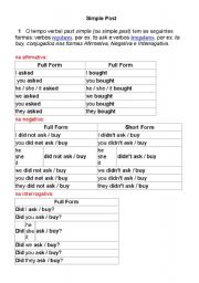 English worksheet: The Simple Past Tense