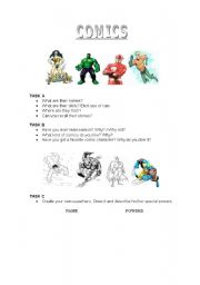 English Worksheet: Comics and Superheroes