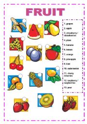 English Worksheet: FRUIT MATCH