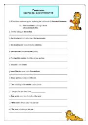English Worksheet: Pronouns (personal and reflexive)