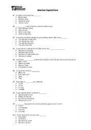 English worksheet: American Superstitions