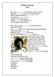 English Worksheet: Song activity