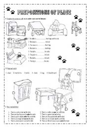 English Worksheet: Prepositions of Place