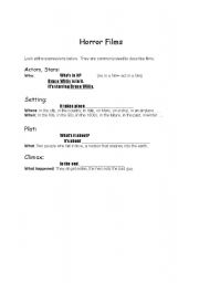 English Worksheet: Horror films