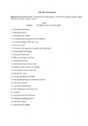 English Worksheet: Adverbs of freq