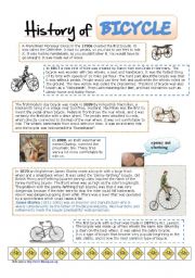 English Worksheet: History of BICYCLE