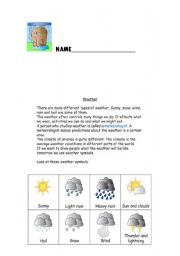 English worksheet: Weather