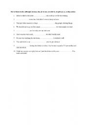 English worksheet: linking words