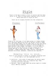 English worksheet: Style, Tone, Intention