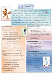 English Worksheet: Tiny Robots