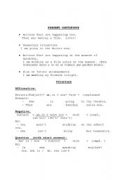 English worksheet: present continuous