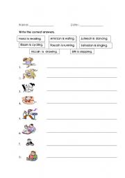 English worksheet: Verbs