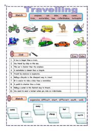 English Worksheet: Travelling