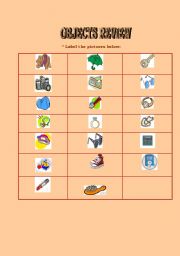 English worksheet: OBJECTS