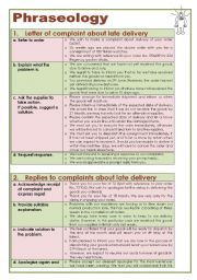 Business English: Letter of complaint about late delivery (Phraseology)