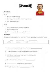 English Worksheet: Supersize Me DVD worksheet