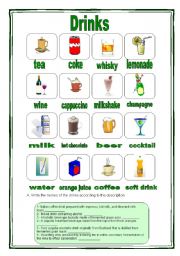 English Worksheet: Drinks (13.07.09)