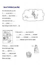 English Worksheet: articles(a,an,the)