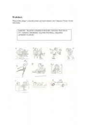 English worksheet: present continuous