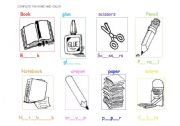 English Worksheet: SCHOOL OBJECTS