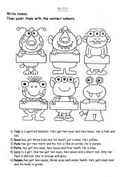 English Worksheet: Monsters