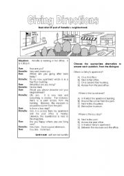 English Worksheet: Giving Directions