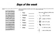 English Worksheet: Days of the week