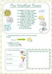 The weather: poem and activities