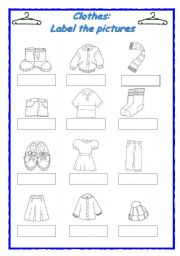 English Worksheet: Clothes