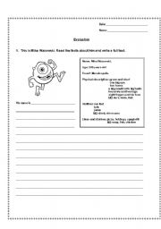 English worksheet: Evaluation 