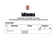 English Worksheet: book of idioms