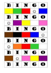 English worksheet: COLORS BINGO