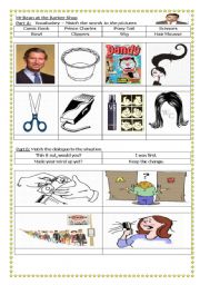 English Worksheet: Mr Bean goes to the barbershop/hairdresser