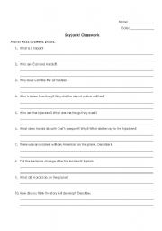 English worksheet: Skyjack! Test on the first chapters