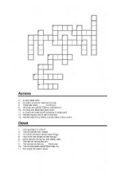 English Worksheet: The Wheels on the bus Crossword Puzzle