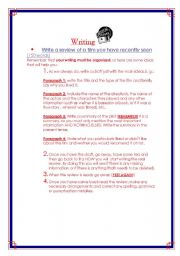 English Worksheet: Write a Review