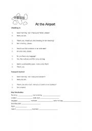 English worksheet: At the airport