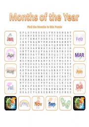 Months Wordsearch