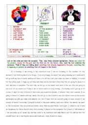 English Worksheet: PAST, PRESENT AND FUTURE REVISION
