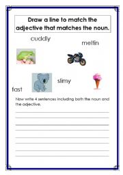 English worksheet: adjectives