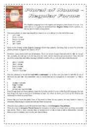 English worksheet: Plural of nouns - explanation