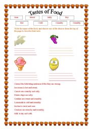 English Worksheet: Describing Food