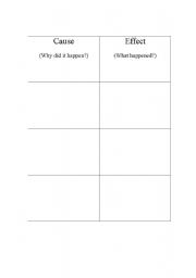 English Worksheet: Cause and Effect Graphic