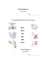 English Worksheet: phonics end