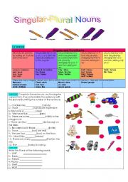 English Worksheet: Singular and Plural Nouns