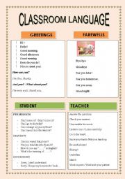 English Worksheet: Classroom Language