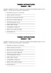 English worksheet: Practice with Passive Voice with Propositions