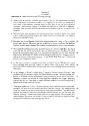 English Worksheet: Reading COmprehension