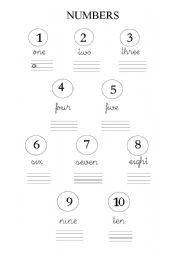 English Worksheet: Numbers