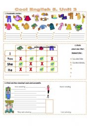 English Worksheet: Clothes and TV review (Cool English 5)